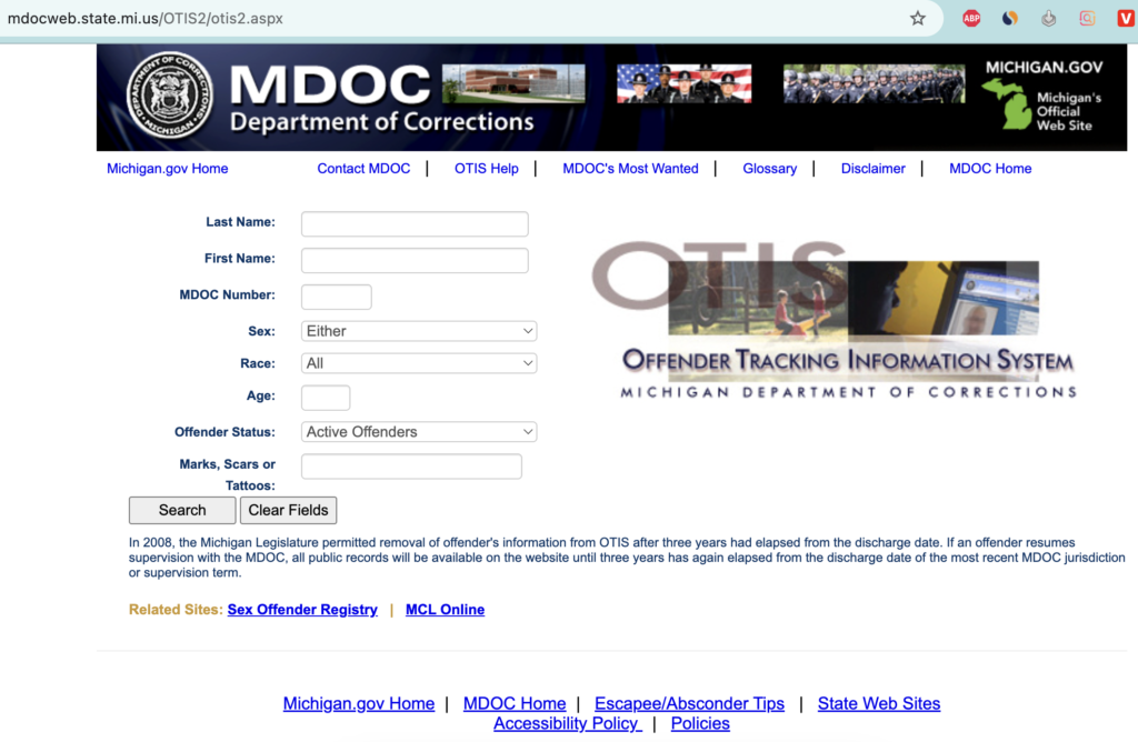 OTIS Inmate Search Michigan – Official MDOC Offender Lookup